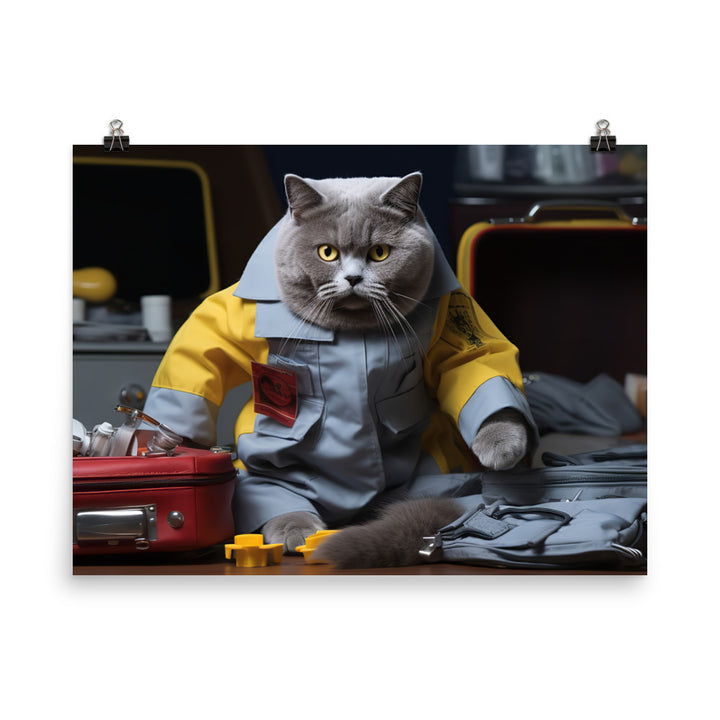 British Shorthair Paramedic Photo paper poster - PosterfyAI.com