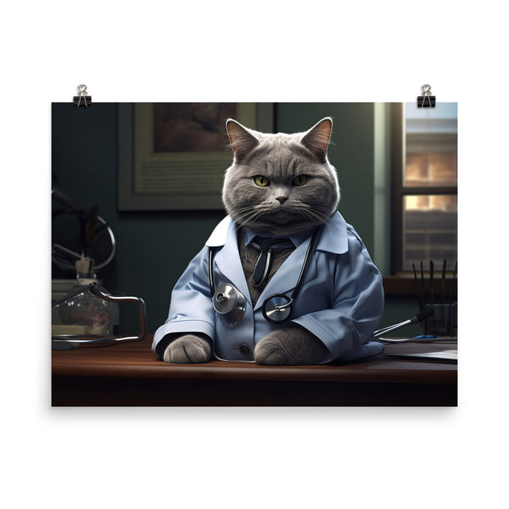 British Shorthair Doctor Photo paper poster - PosterfyAI.com