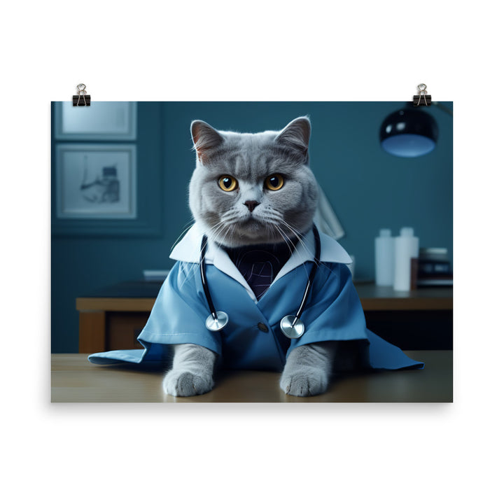 British Shorthair Doctor Photo paper poster - PosterfyAI.com
