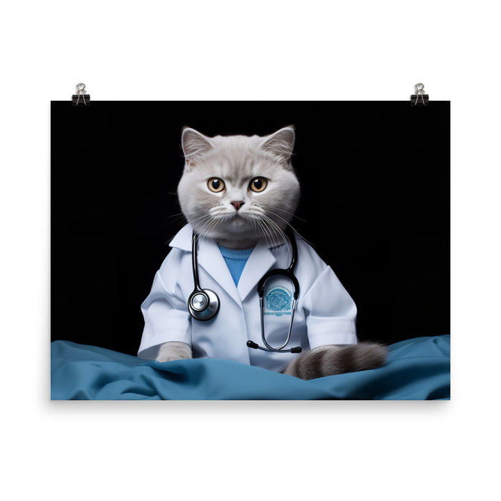 British Shorthair Doctor Photo paper poster - PosterfyAI.com