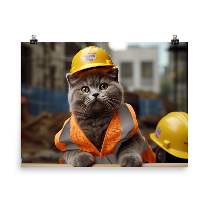 British Shorthair Contractor Photo paper poster - PosterfyAI.com