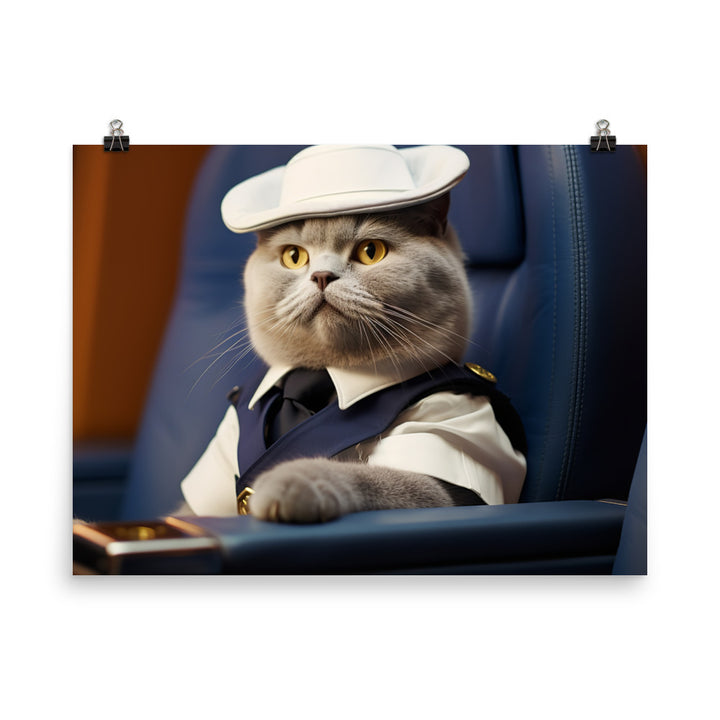 British Shorthair Cabin Crew Photo paper poster - PosterfyAI.com