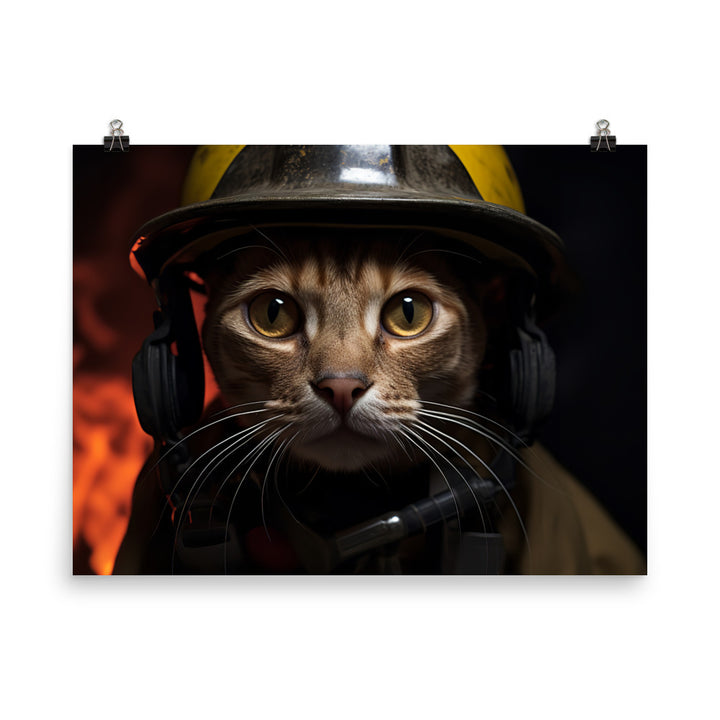 Abyssinian Firefighter Photo paper poster - PosterfyAI.com