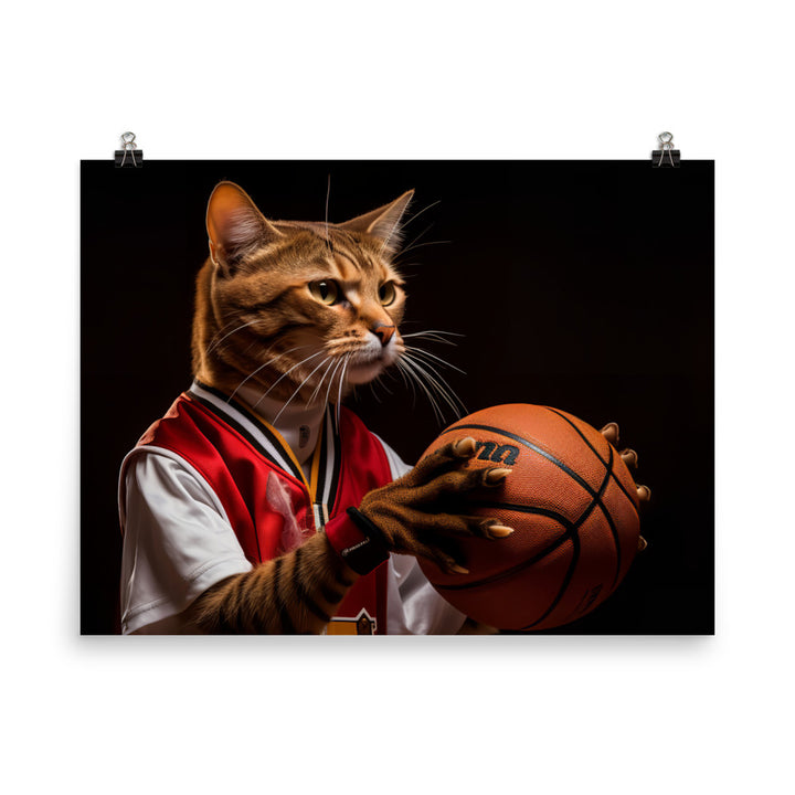 Abyssinian Basketball Player Photo paper poster - PosterfyAI.com