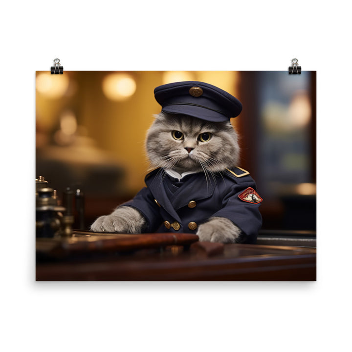 Scottish Fold Transit Operator Photo paper poster - PosterfyAI.com