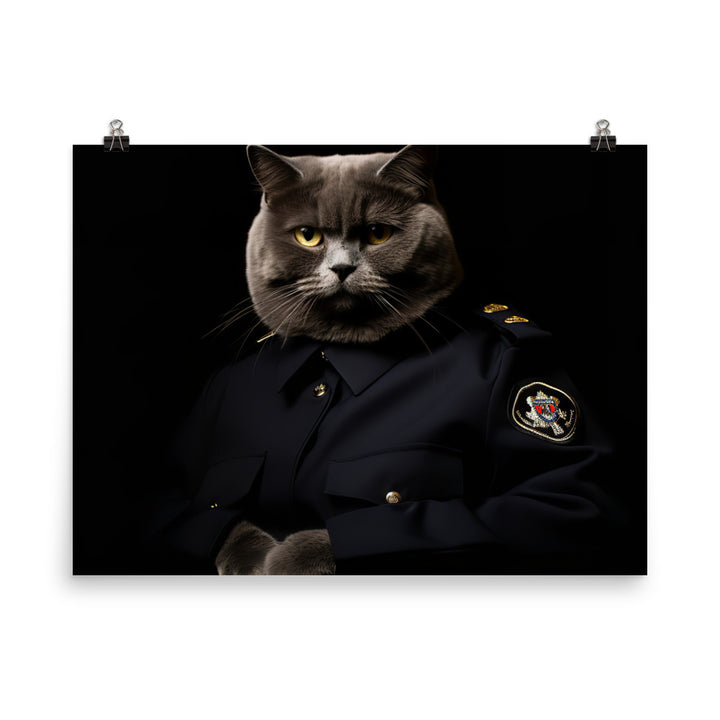 Scottish Fold Security Officer Photo paper poster - PosterfyAI.com