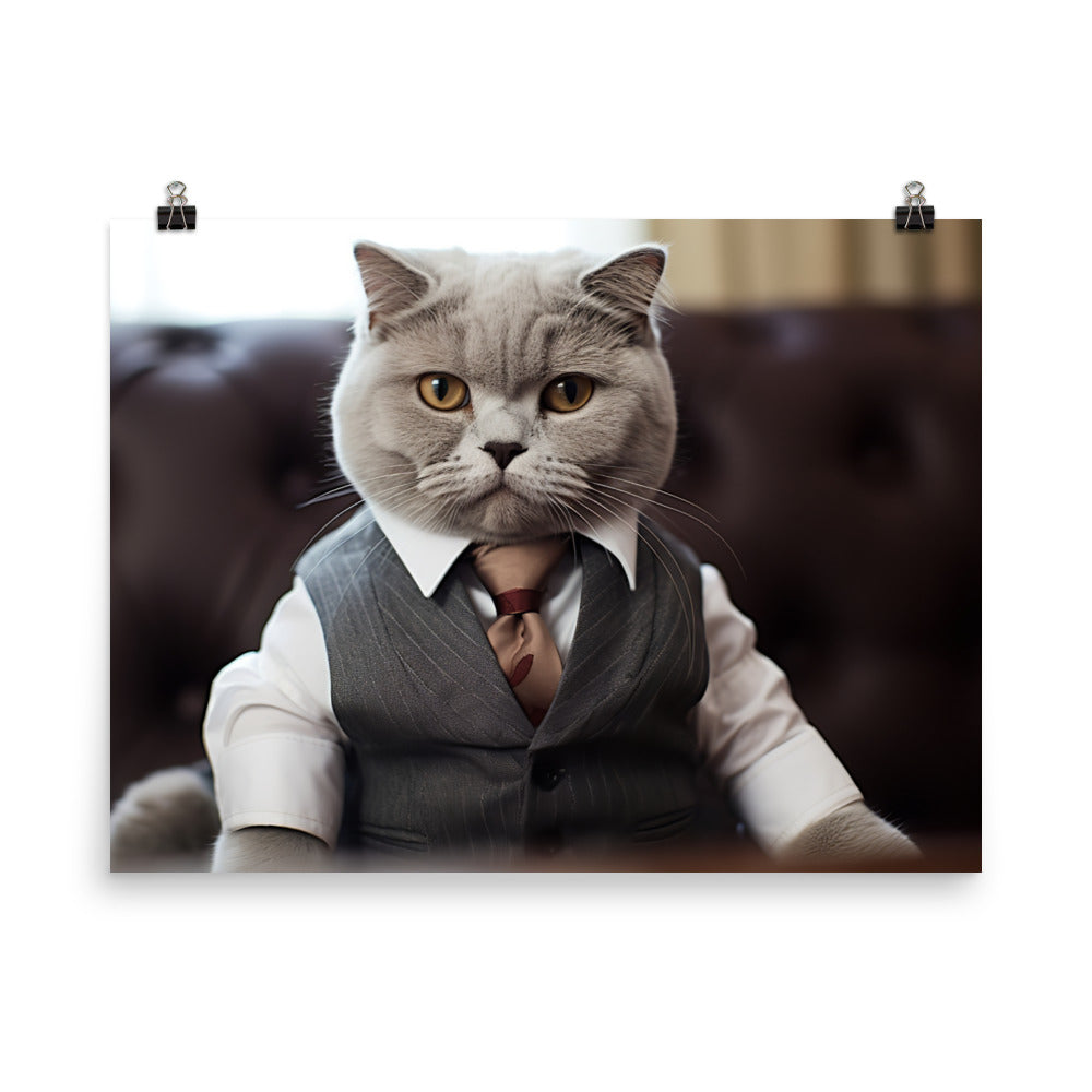 Scottish Fold Sales Consultant Photo paper poster - PosterfyAI.com