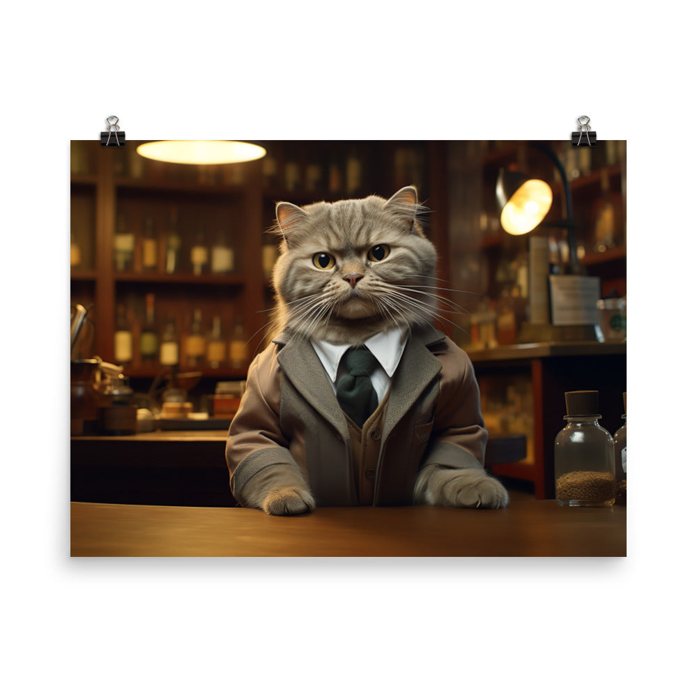 Scottish Fold Pharmacist Photo paper poster - PosterfyAI.com