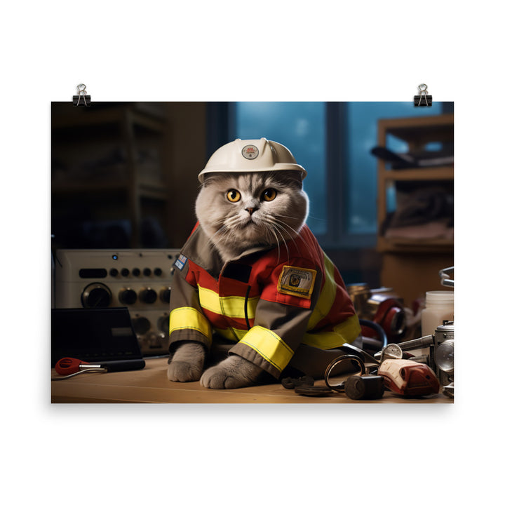 Scottish Fold Paramedic Photo paper poster - PosterfyAI.com