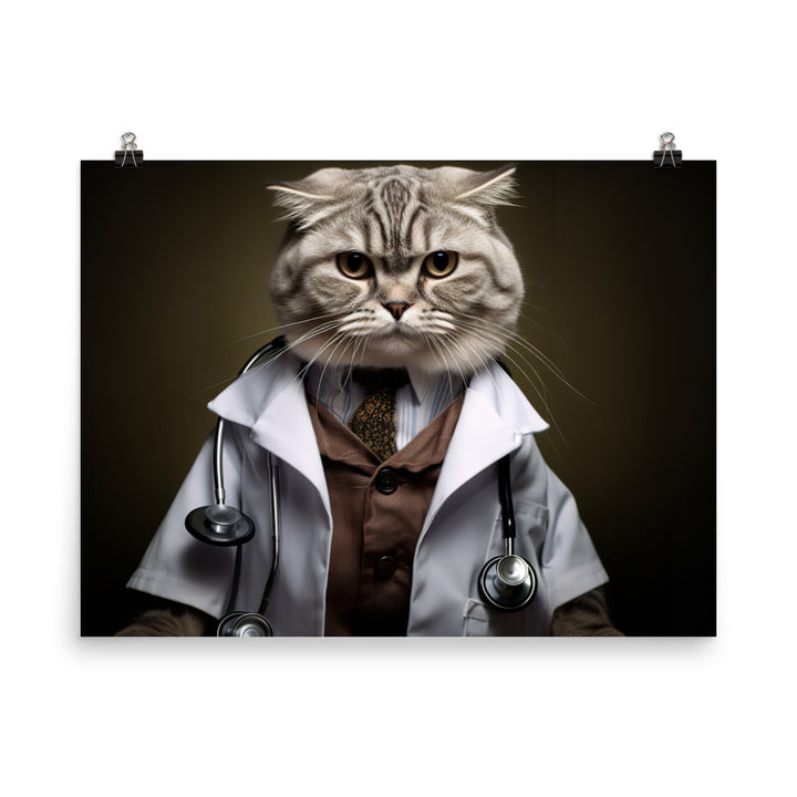 Scottish Fold Doctor Photo paper poster - PosterfyAI.com