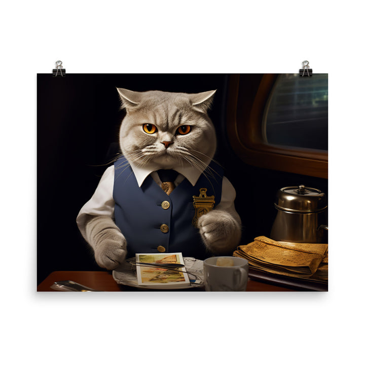 Scottish Fold Cabin Crew Photo paper poster - PosterfyAI.com