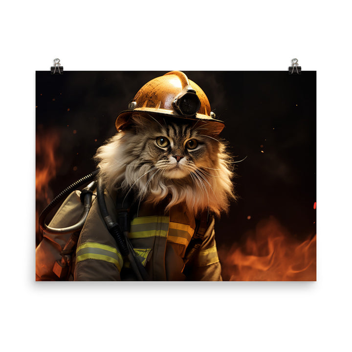 Persian Firefighter Photo paper poster - PosterfyAI.com