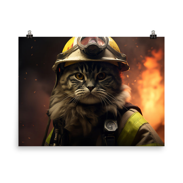 Persian Firefighter Photo paper poster - PosterfyAI.com