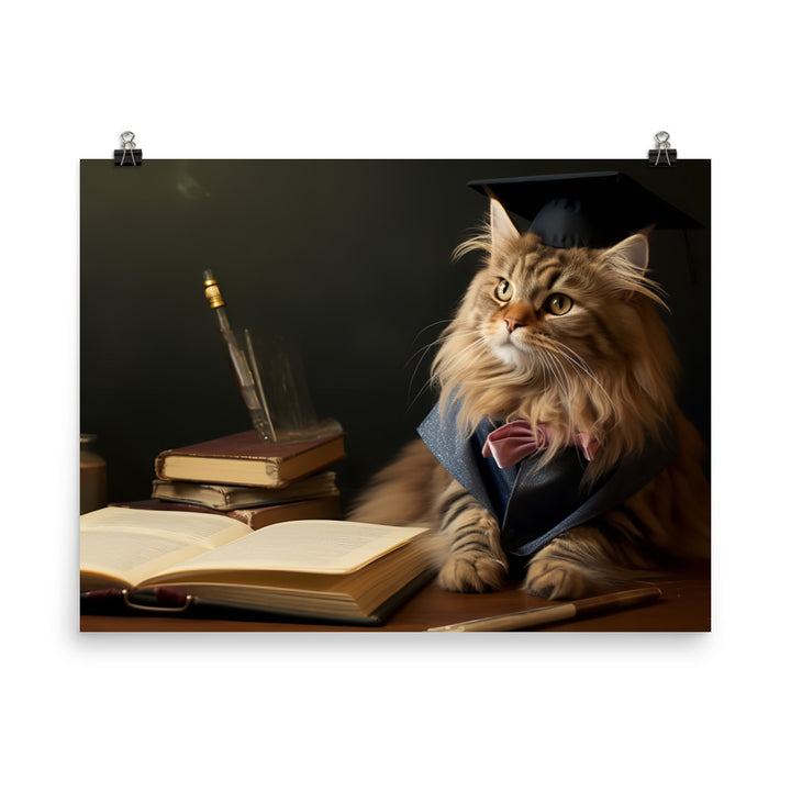 Maine Coon Student Photo paper poster - PosterfyAI.com