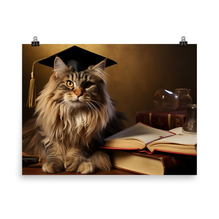 Maine Coon Student Photo paper poster - PosterfyAI.com