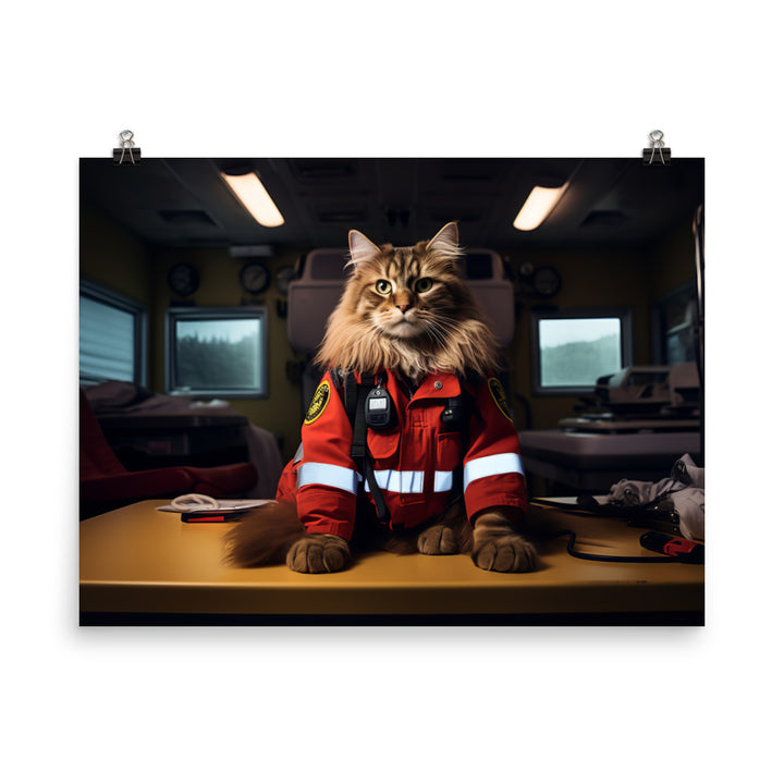 Maine Coon Paramedic Photo paper poster - PosterfyAI.com