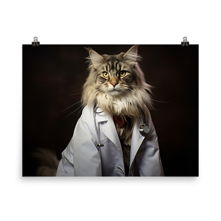 Maine Coon Doctor Photo paper poster - PosterfyAI.com