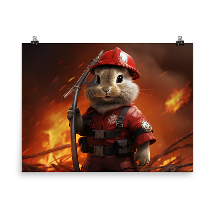 Lionhead Firefighter Photo paper poster - PosterfyAI.com