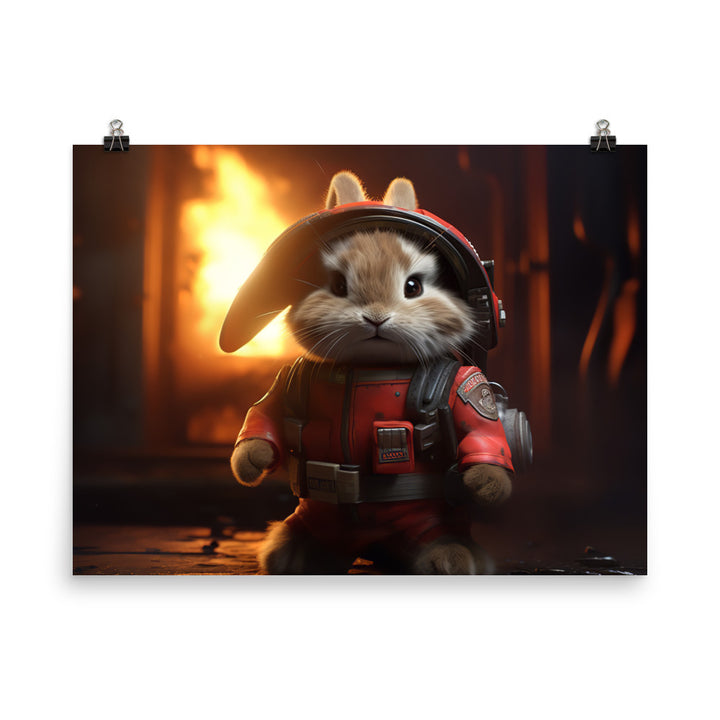 Lionhead Firefighter Photo paper poster - PosterfyAI.com