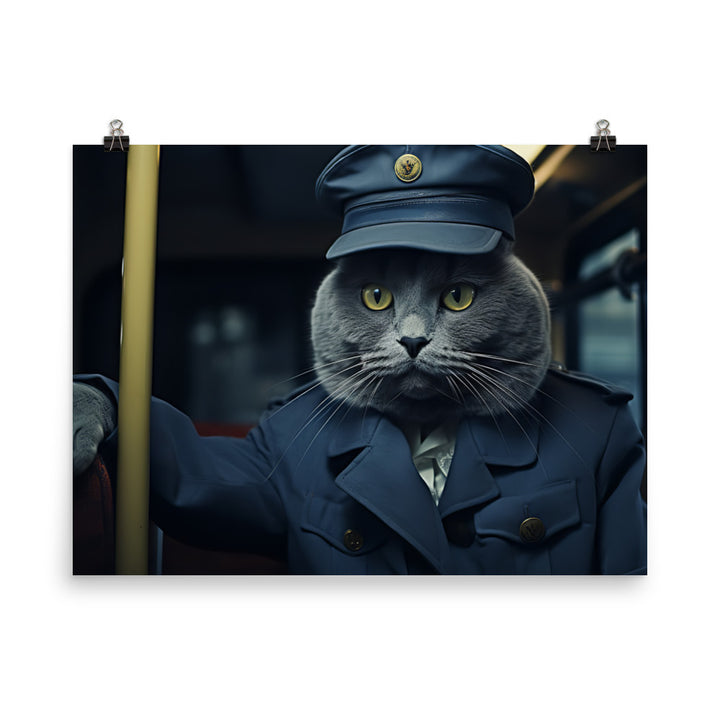 Russian Blue Transit Operator Photo paper poster - PosterfyAI.com