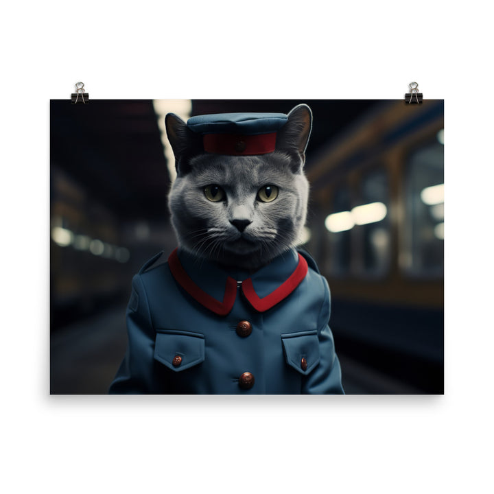 Russian Blue Transit Operator Photo paper poster - PosterfyAI.com