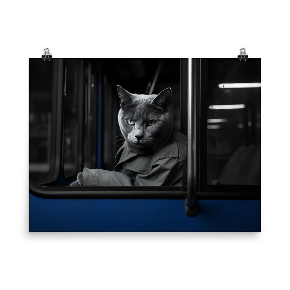 Russian Blue Transit Operator Photo paper poster - PosterfyAI.com