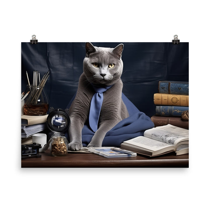 Russian Blue Student Photo paper poster - PosterfyAI.com