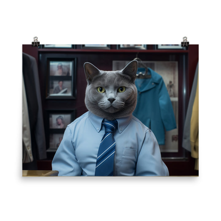 Russian Blue Sales Consultant Photo paper poster - PosterfyAI.com