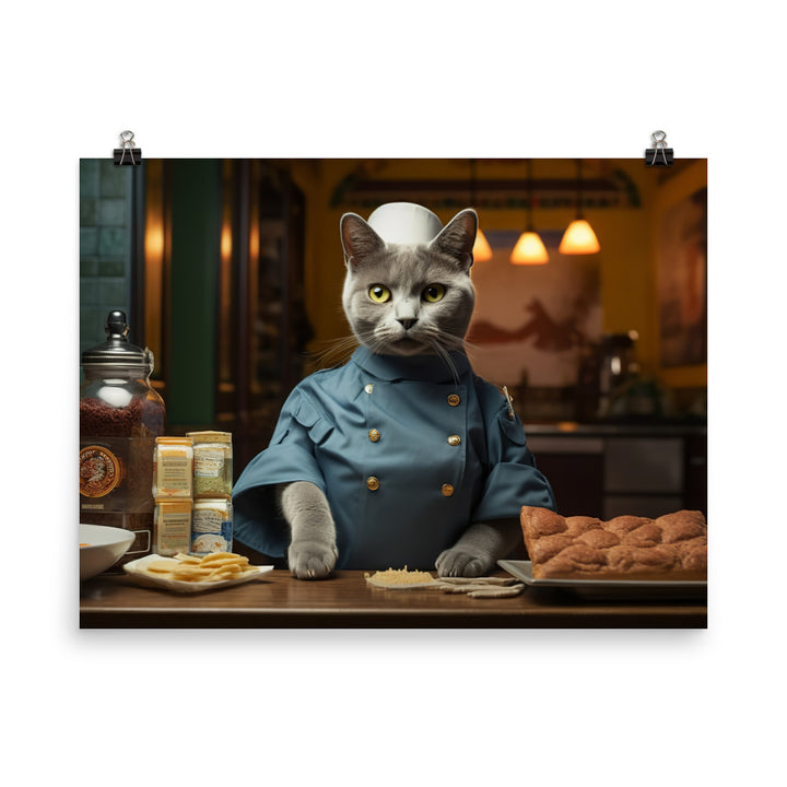 Russian Blue Fast Food Crew Photo paper poster - PosterfyAI.com
