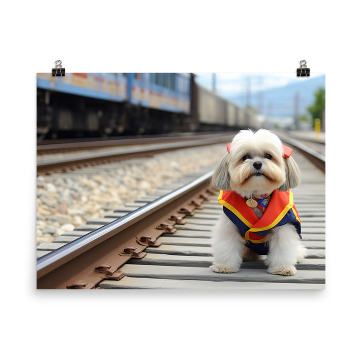 Lhasa Apso Transit Operator Photo paper poster - PosterfyAI.com