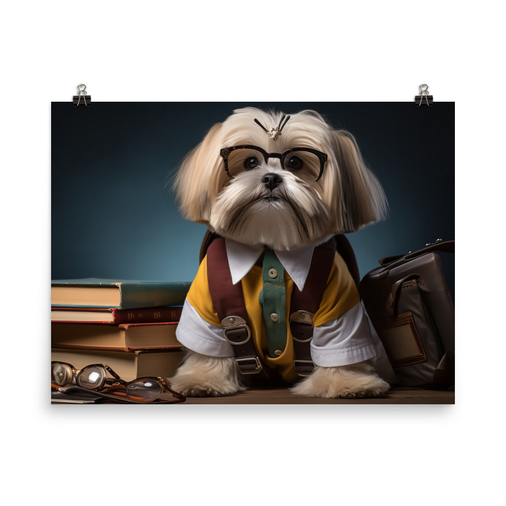 Lhasa Apso Student Photo paper poster - PosterfyAI.com