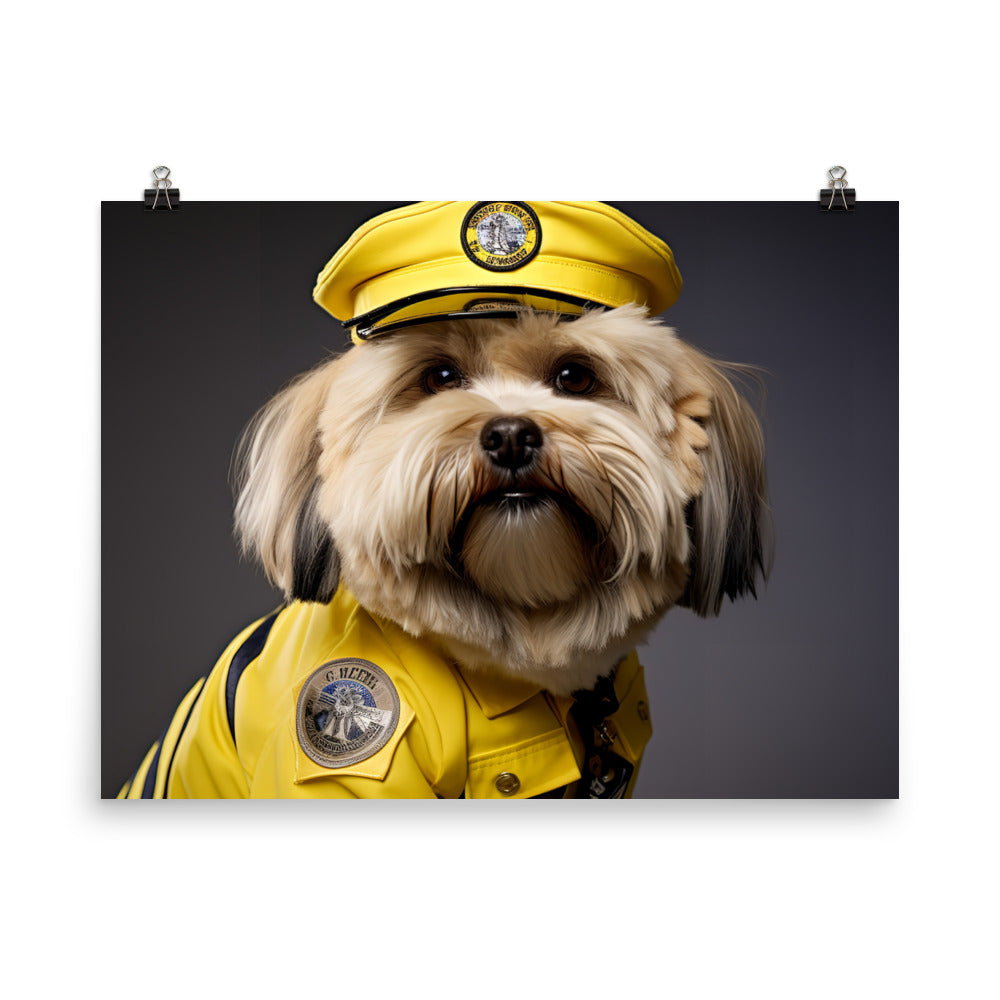 Lhasa Apso Security Officer Photo paper poster - PosterfyAI.com