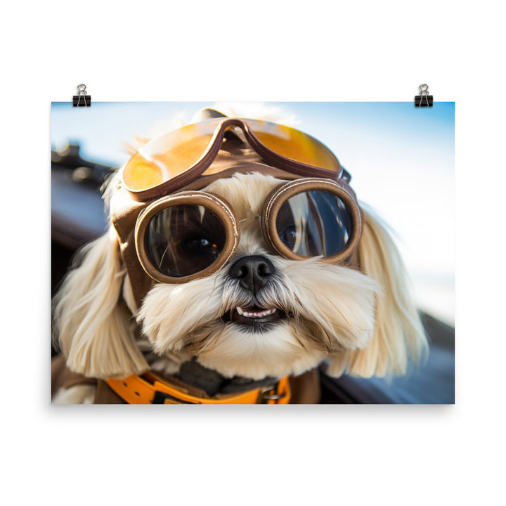 Lhasa Apso Pilot Photo paper poster - PosterfyAI.com