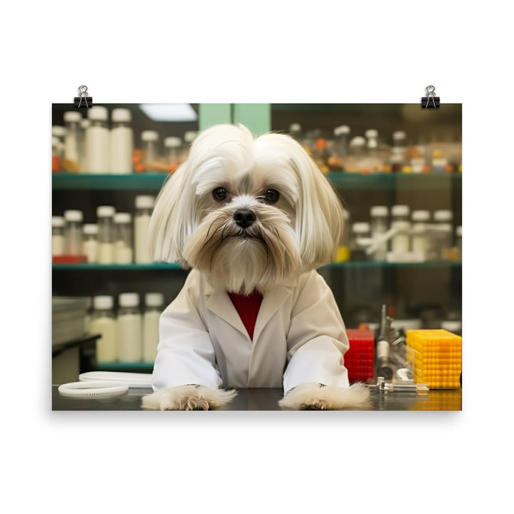Lhasa Apso Pharmacist Photo paper poster - PosterfyAI.com