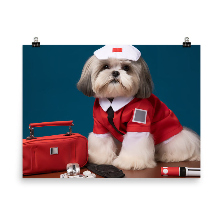 Lhasa Apso Paramedic Photo paper poster - PosterfyAI.com