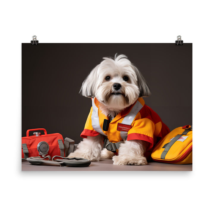 Lhasa Apso Paramedic Photo paper poster - PosterfyAI.com