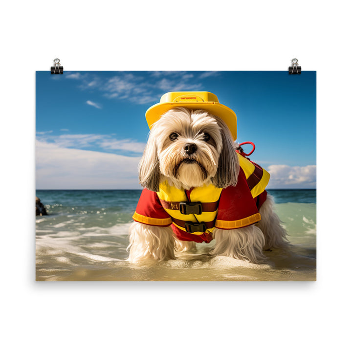 Lhasa Apso Lifeguard Photo paper poster - PosterfyAI.com