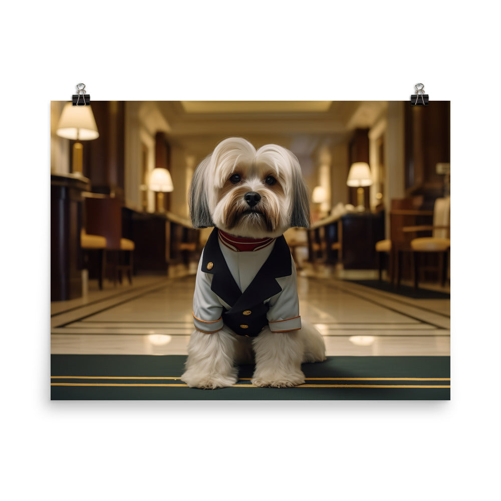Lhasa Apso Hotel Staff Photo paper poster - PosterfyAI.com