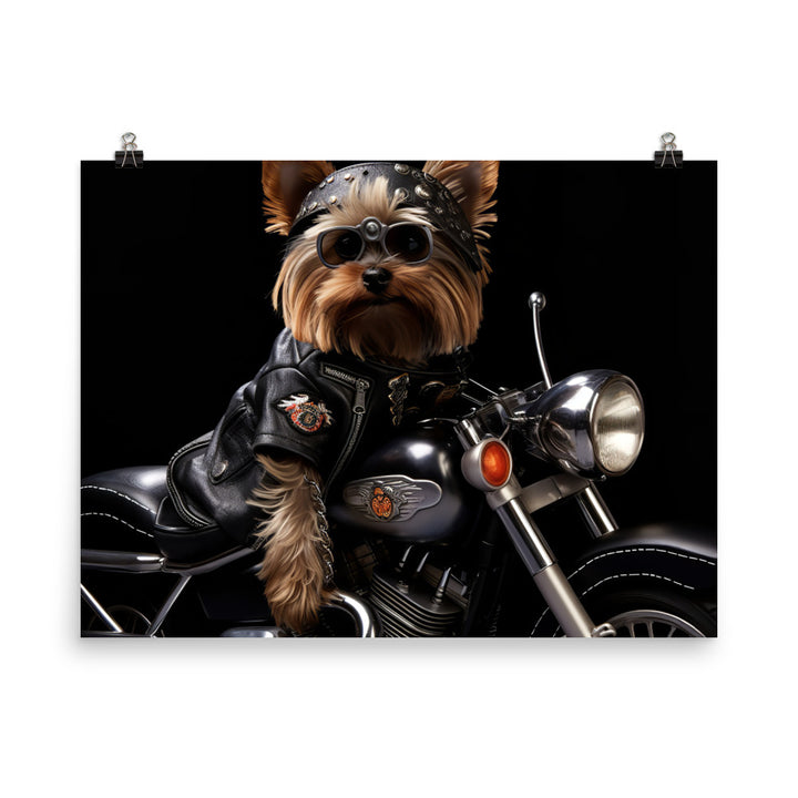 Yorkshire Terrier Superbike Athlete Photo paper poster - PosterfyAI.com