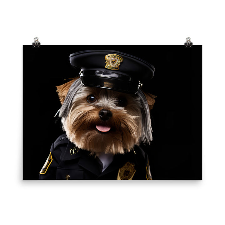 Yorkshire Terrier Security Officer Photo paper poster - PosterfyAI.com