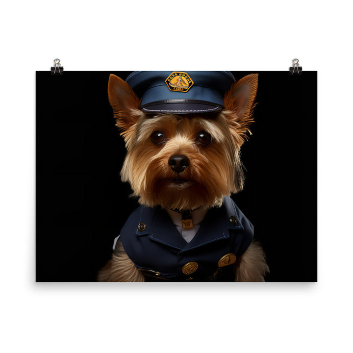 Yorkshire Terrier Security Officer Photo paper poster - PosterfyAI.com