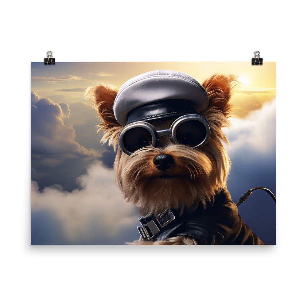 Yorkshire Terrier Pilot Photo paper poster - PosterfyAI.com