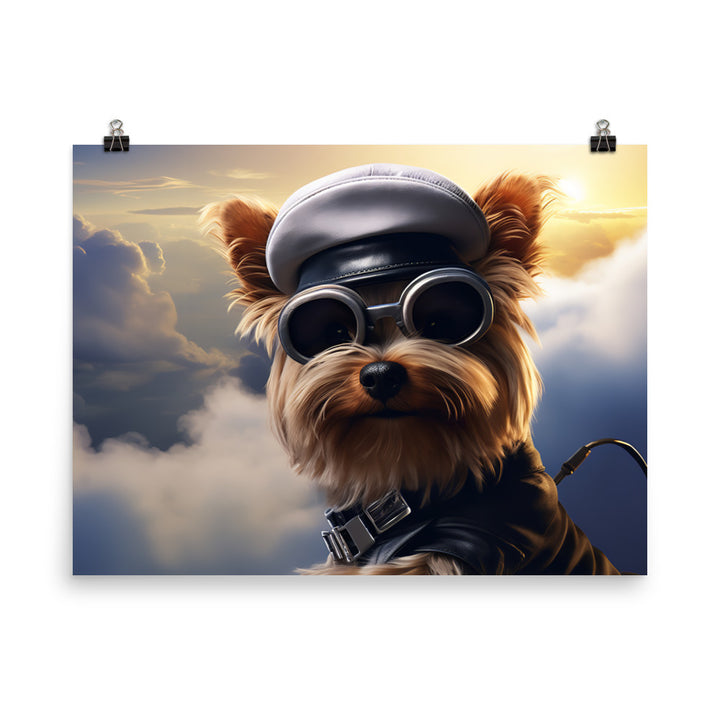 Yorkshire Terrier Pilot Photo paper poster - PosterfyAI.com