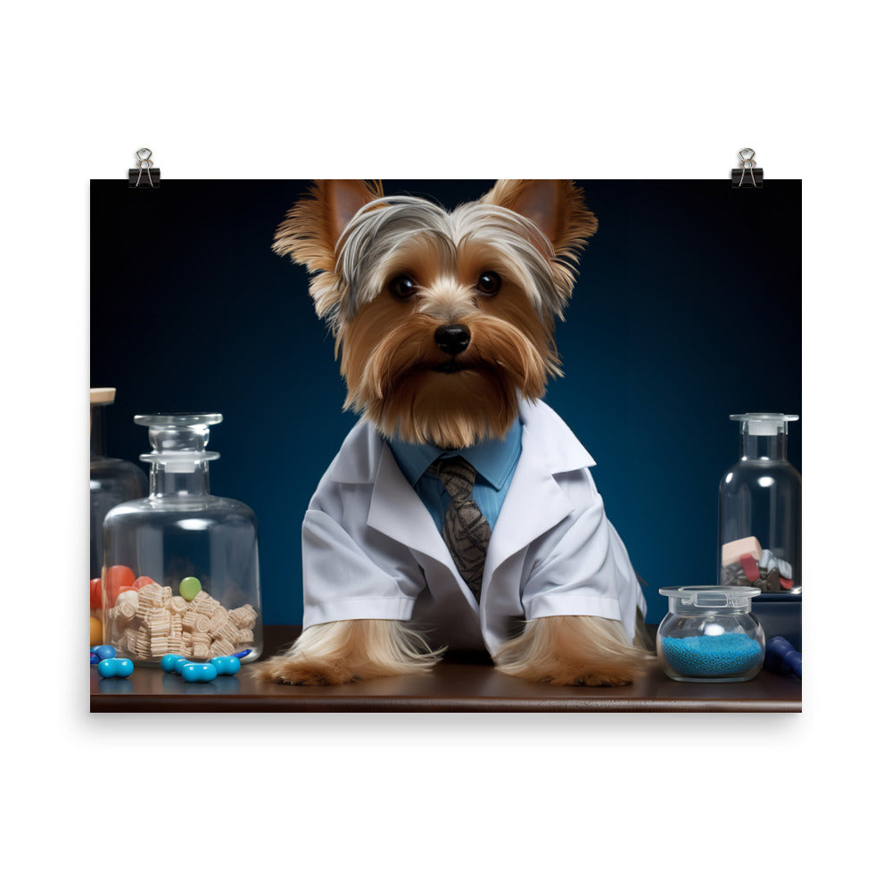 Yorkshire Terrier Pharmacist Photo paper poster - PosterfyAI.com