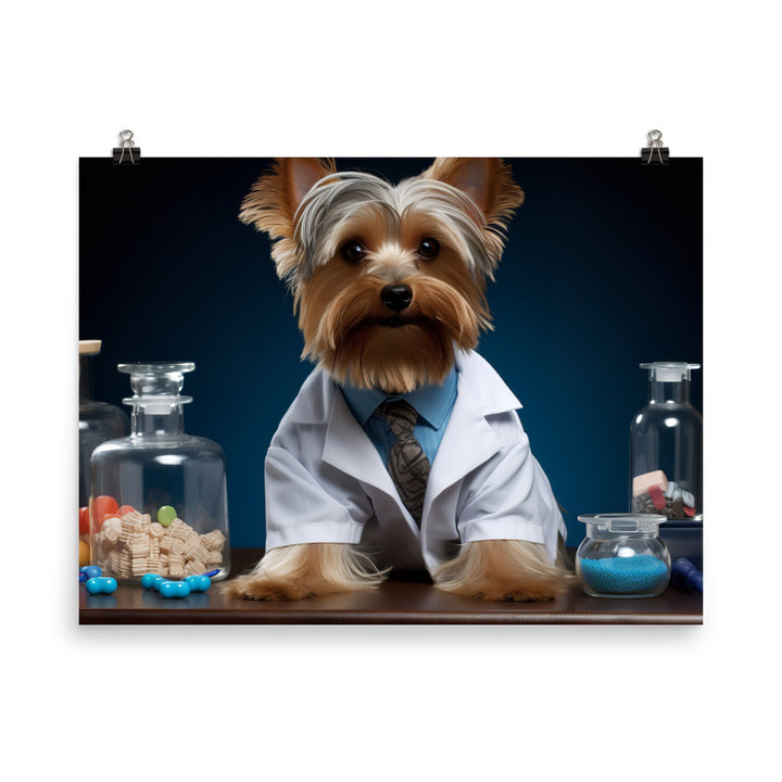 Yorkshire Terrier Pharmacist Photo paper poster - PosterfyAI.com