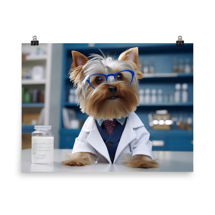 Yorkshire Terrier Pharmacist Photo paper poster - PosterfyAI.com