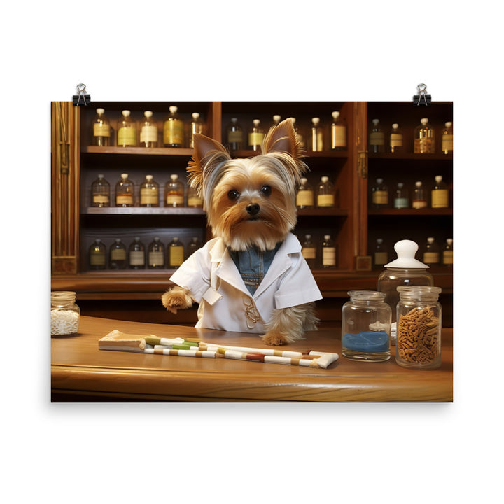Yorkshire Terrier Pharmacist Photo paper poster - PosterfyAI.com