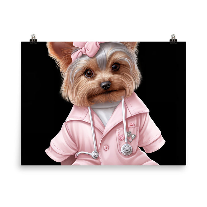 Yorkshire Terrier Nurse Photo paper poster - PosterfyAI.com