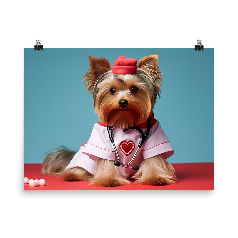 Yorkshire Terrier Nurse Photo paper poster - PosterfyAI.com
