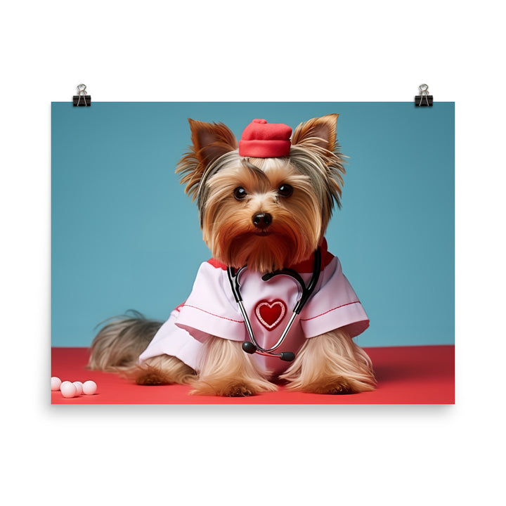 Yorkshire Terrier Nurse Photo paper poster - PosterfyAI.com